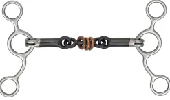 SHIRES EQUESTRIAN Shires Sweet Iron & Copper Tom Thumb with Roller Link Black Sweet Iron
