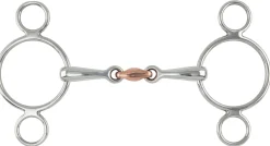 Discount SHIRES EQUESTRIAN Shires Two-Ring Copper Lozenge Gag Bit Stainless Steel