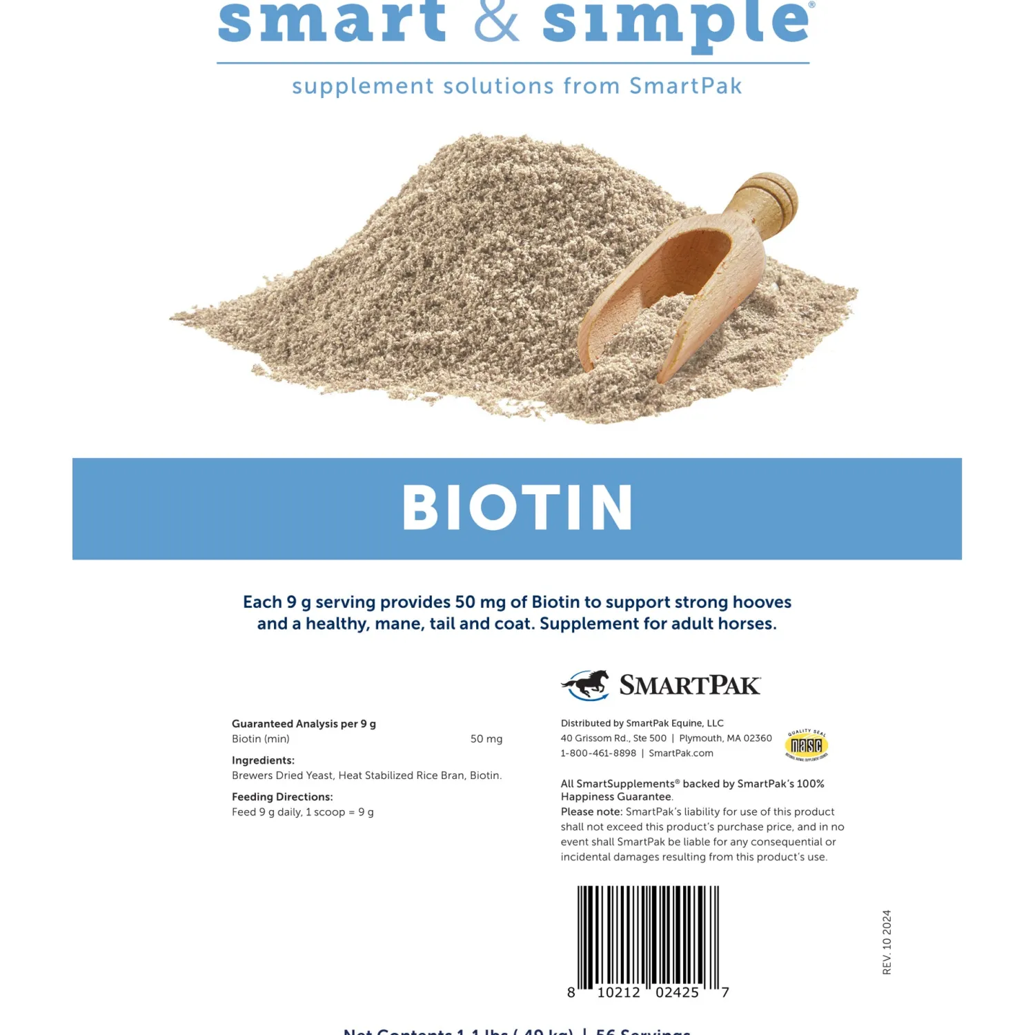 Sale SMARTPAK SmartEquine™ Smart & Simple® Biotin Powder-Bag - 1.1 lbs.