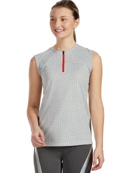 Outlet KIRSCH Stride™ CoolBlast® 100 Ladies’  Print Sleeveless Shirt White/Grey
