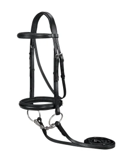 KINGS INTERNATIONAL Suffolk™ Single Crown Classic Dressage Bridle Black/Black