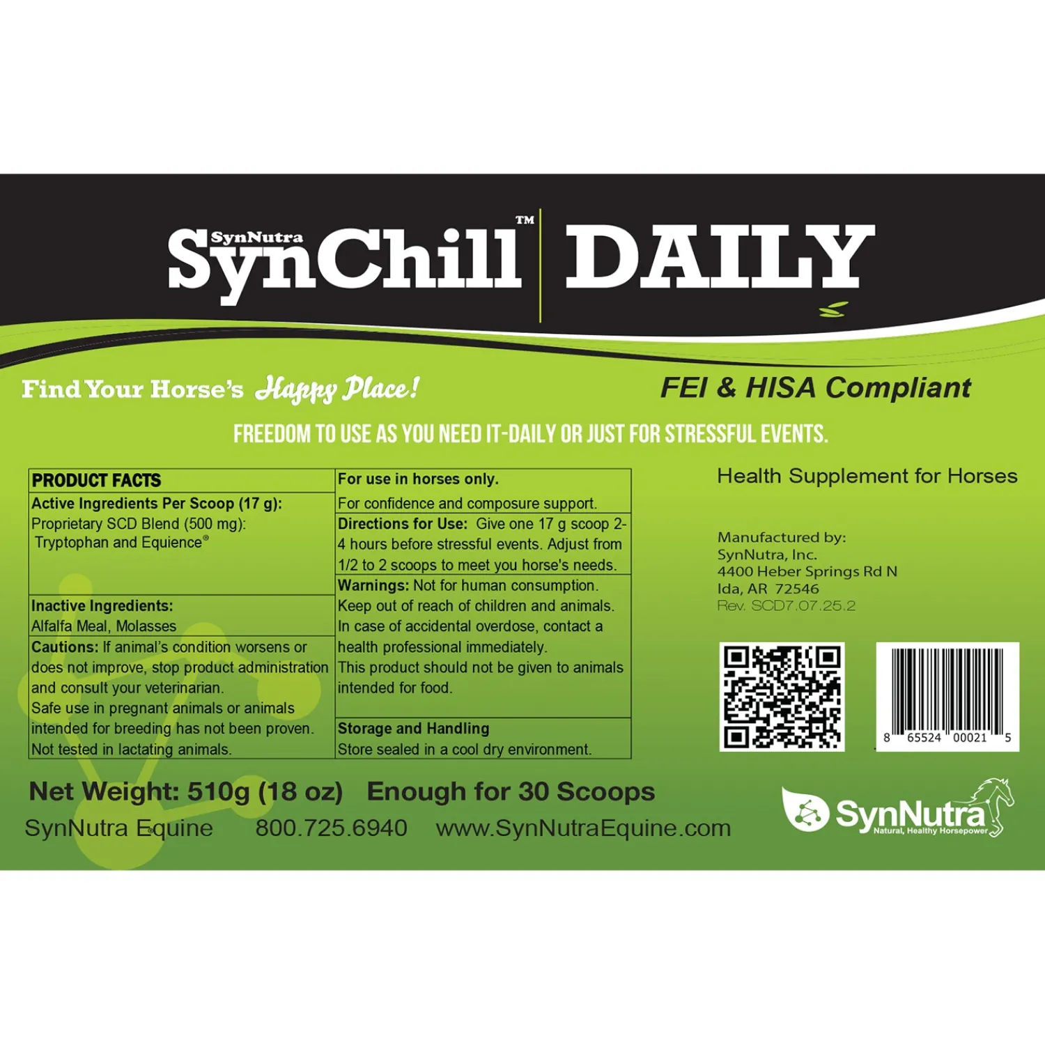 Sale SYNNUTRA EQUINE ® SynChill™ Daily Pellets