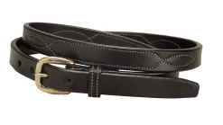 Outlet TORY LEATHER 3/4" Belt with Stitched Patterns & Brass Buckle
