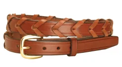 New TORY LEATHER ¾" Laced Belt with Brass Buckle
