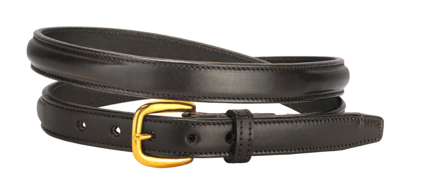 Discount TORY LEATHER 3/4" Raised Belt with Brass Buckle & Nameplate Space