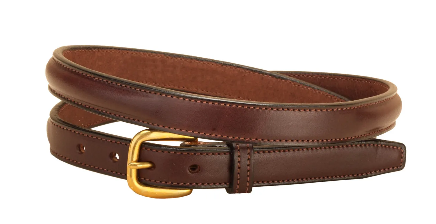 Discount TORY LEATHER 3/4" Raised Belt with Brass Buckle & Nameplate Space