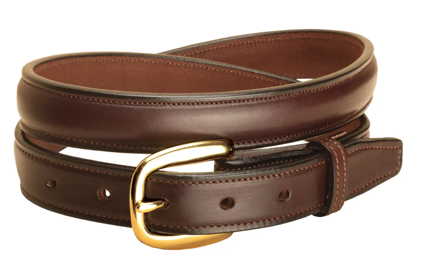 Sale TORY LEATHER 1" Raised Belt with Brass Buckle