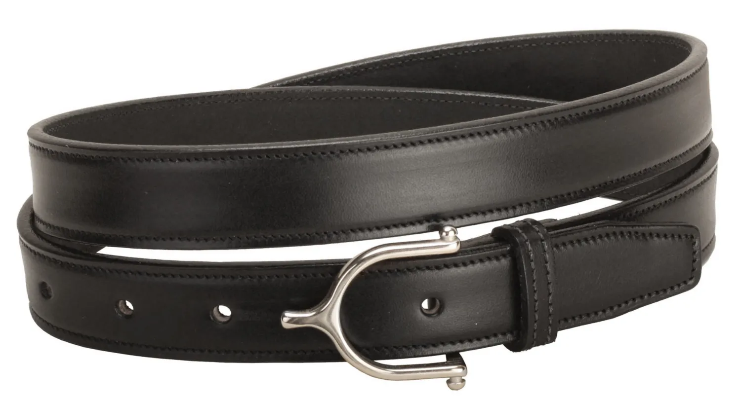 Clearance TORY LEATHER 1" Stitched Belt with Stainless Steel Spur Buckle