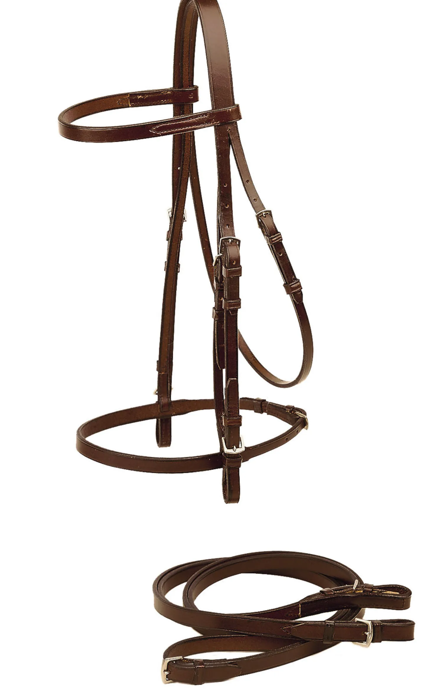 Best TORY LEATHER Company 1/2" Flat English Bridle with Flat Reins
