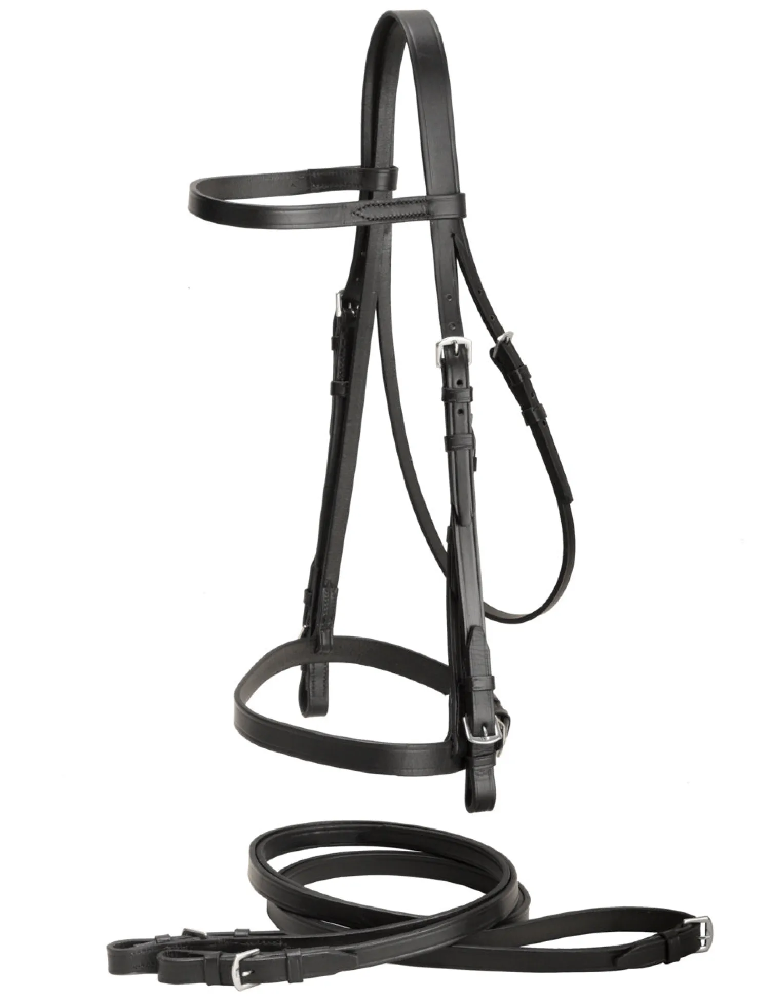 Best TORY LEATHER Company 1/2" Flat English Bridle with Flat Reins