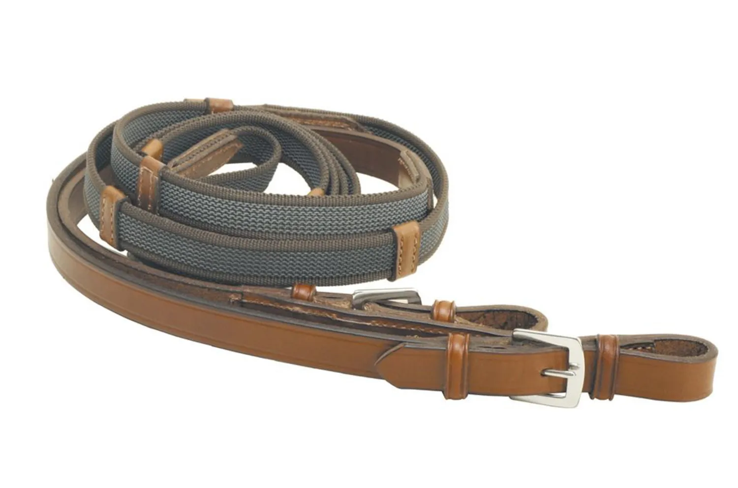 Clearance TORY LEATHER Company 3/4" x 54" Rubber Web Reins with Buckle Bit Ends