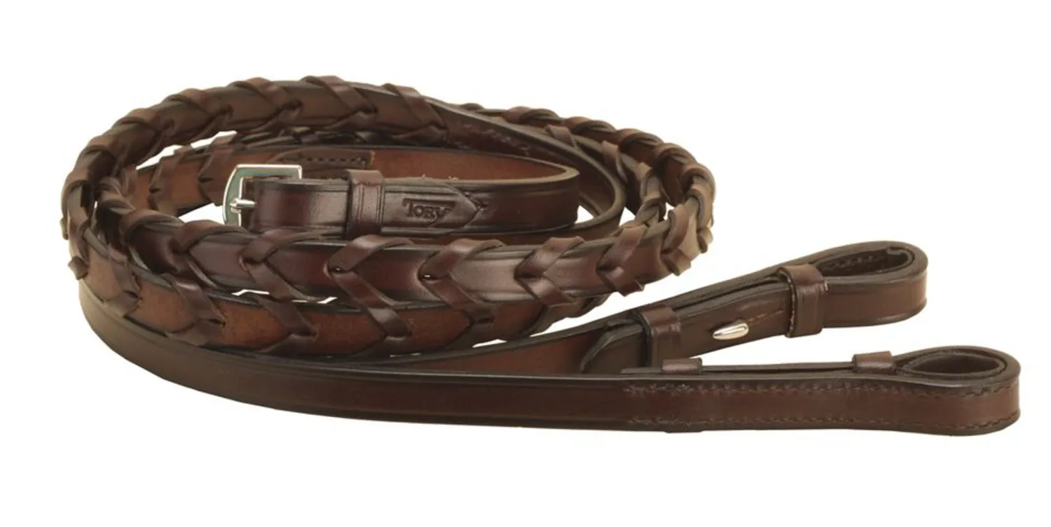 Sale TORY LEATHER Company 5/8" x 48" Pony Laced Reins with Hook Stud Bit Ends