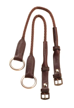 Hot TORY LEATHER Company Rope Gag Cheeks with Leather Trim Havana