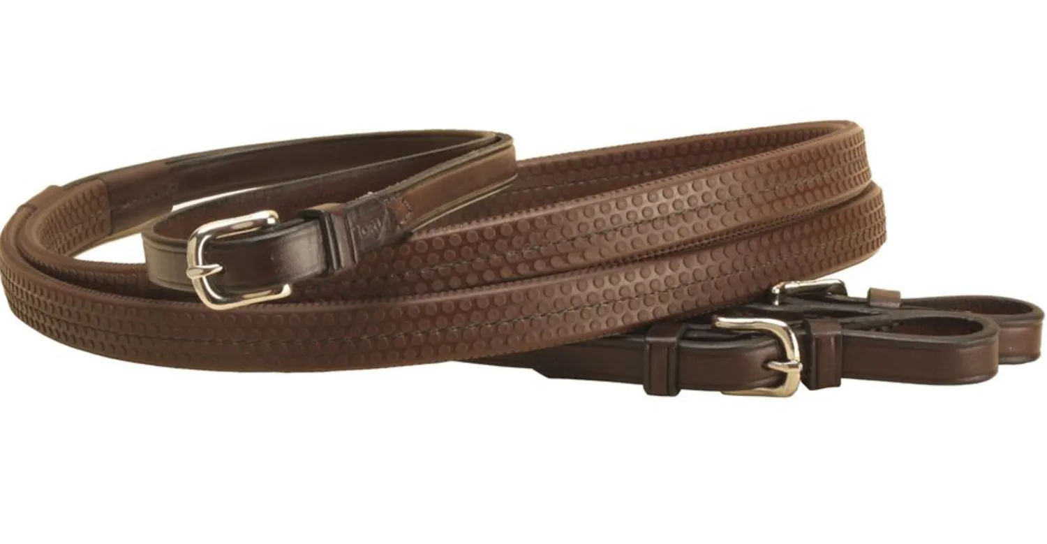 Discount TORY LEATHER Company Rubber Grip Leather Reins with Buckle Ends