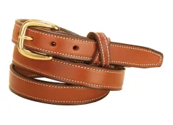 Best TORY LEATHER Crossed Keeper Belt with Brass Buckle
