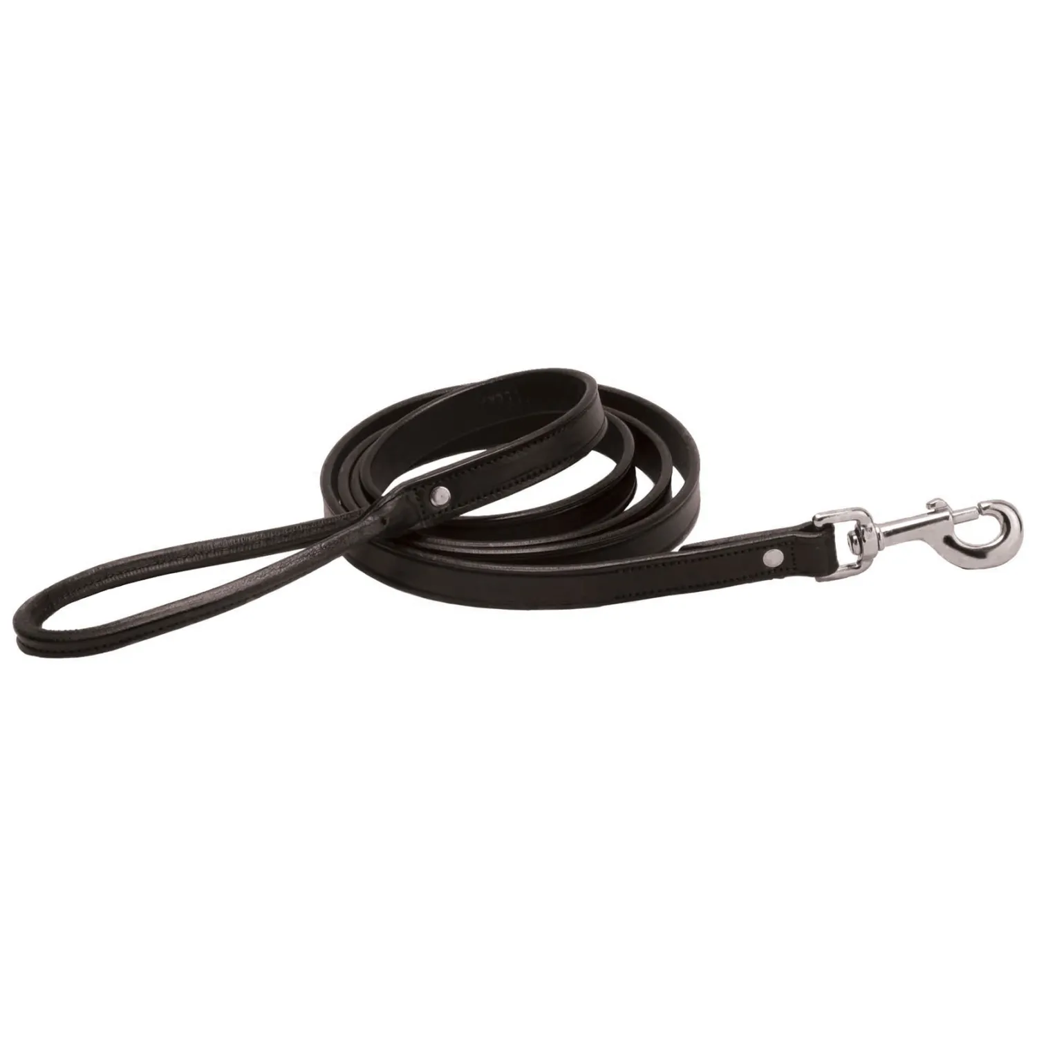 Best TORY LEATHER Flat Creased Leather Dog Leash with Rolled Leather Handle