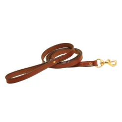 Clearance TORY LEATHER Flat Creased Leather Dog Leash with Flat Handle