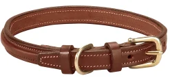 Clearance TORY LEATHER Narrow Square-Raised Dog Collar with Nameplate Space