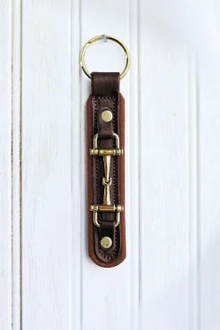 New TORY LEATHER Snaffle Bit Padded Leather Key Chain