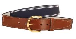 Best TORY LEATHER Striped Elastic and Leather Belt