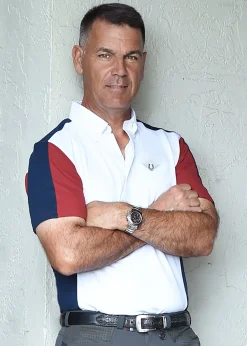 Sale JPC EQUESTRIAN TuffRider® Men's Dennison Short Sleeve Show Shirt White/Ec Navy/Ec Red