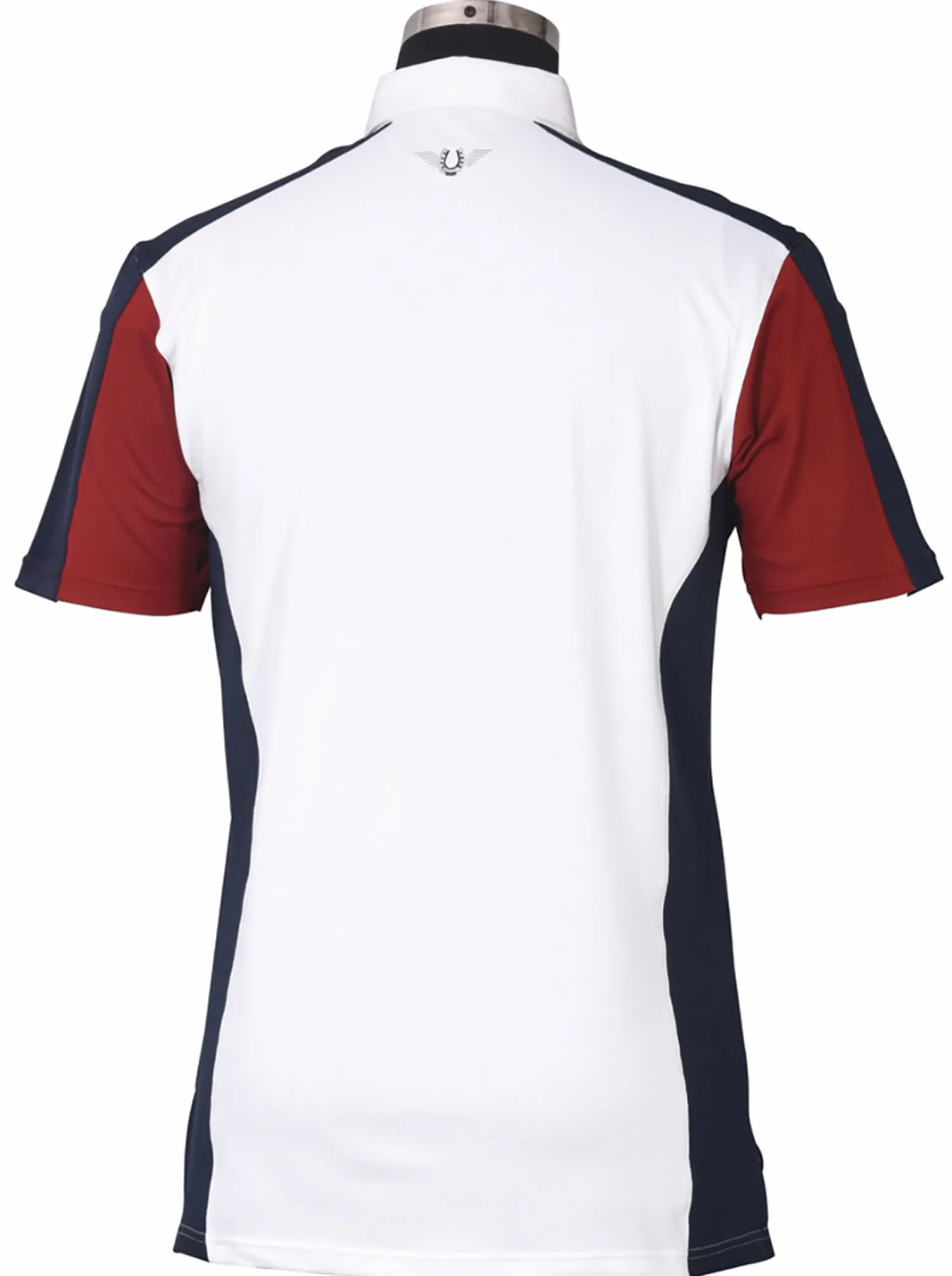 Sale JPC EQUESTRIAN TuffRider® Men's Dennison Short Sleeve Show Shirt White/Ec Navy/Ec Red