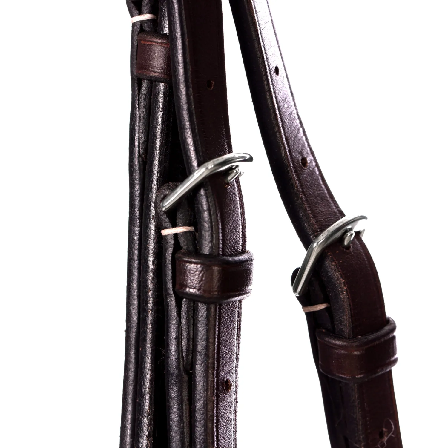EQUINAVIA Valkyrie Pony Fancy-Stitched Hunter Bridle & Reins Chocolate Brown