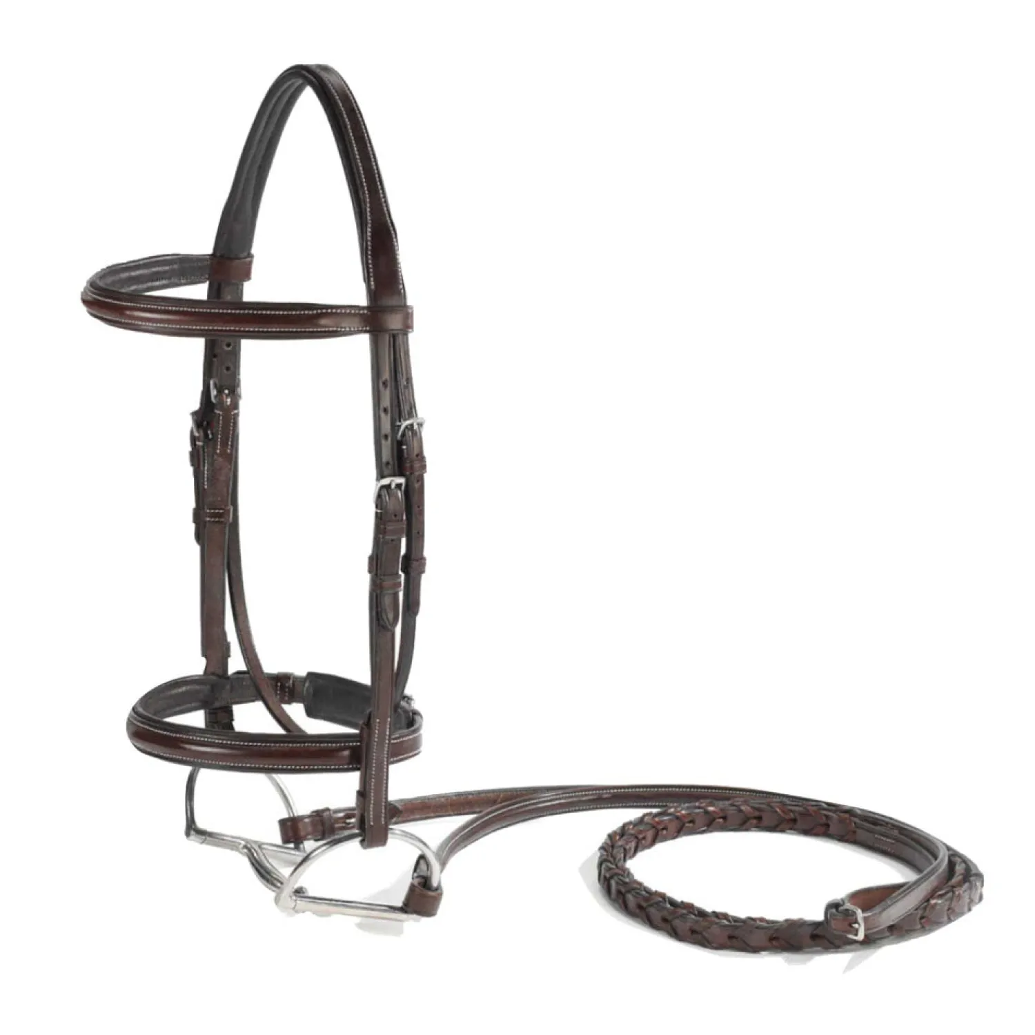 Clearance WORLD EQUSTRN BRNDS Vespucci Plain Raised Hunter Bridle Brown