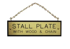 Outlet CRW Walnut Plaque with Brass Chain