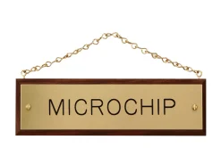 Outlet CRW Walnut Plaque with Brass Chain