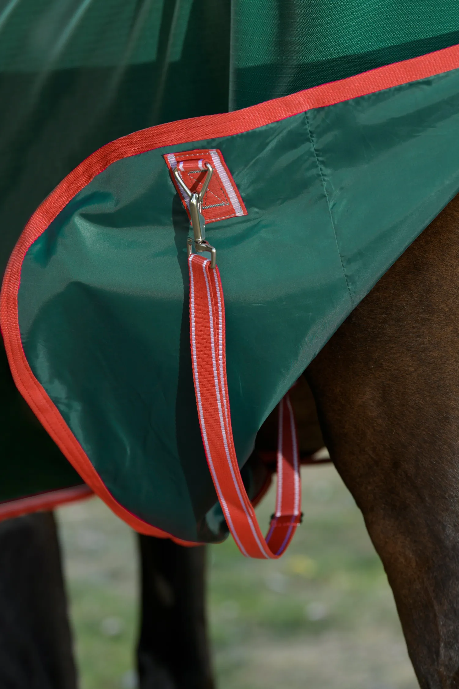 Outlet WEATHERBEETA ® ComFiTec™ Prelim Standard Neck Medium-Weight Turnout Blanket Dark Green/Red/White