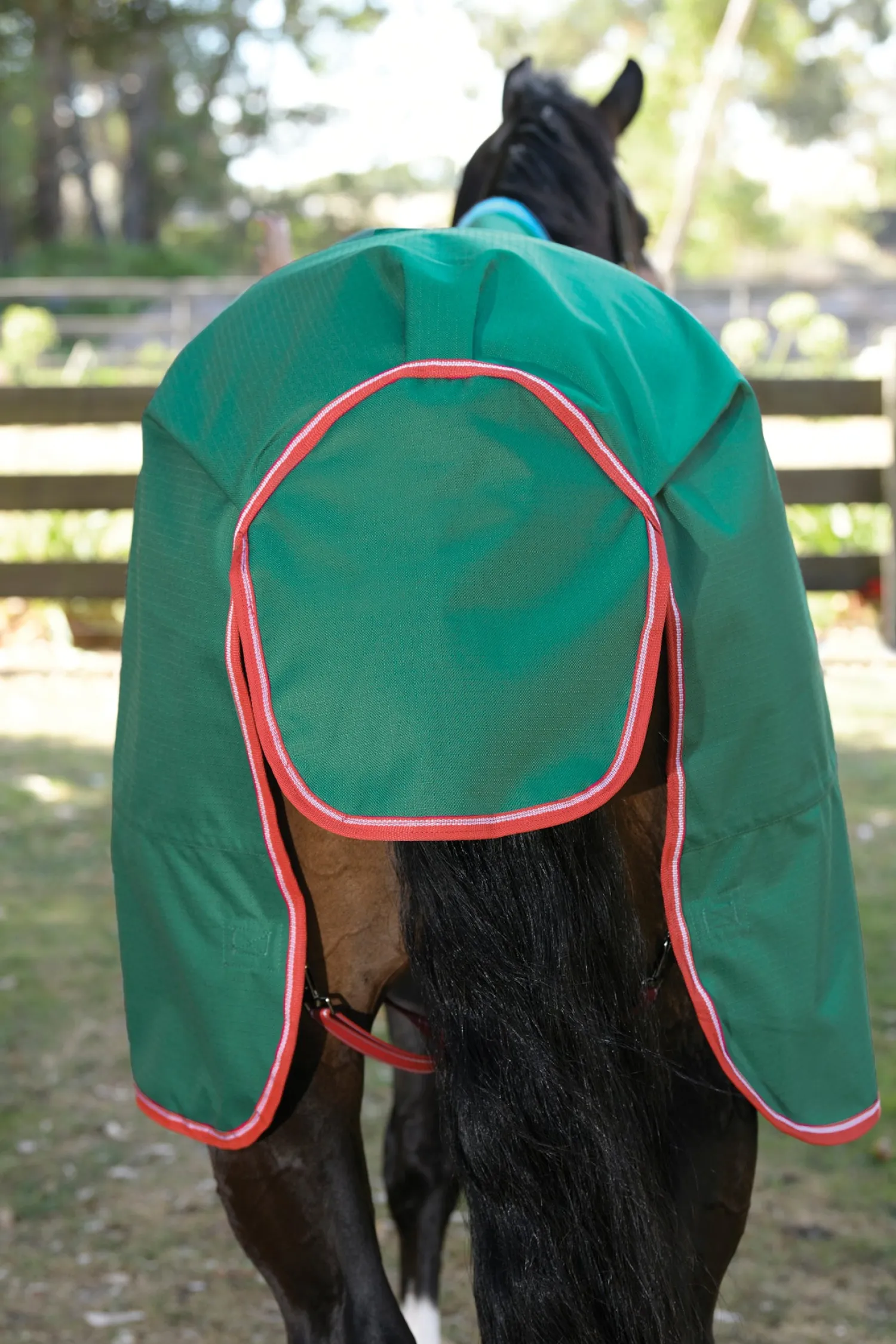 Outlet WEATHERBEETA ® ComFiTec™ Prelim Standard Neck Medium-Weight Turnout Blanket Dark Green/Red/White
