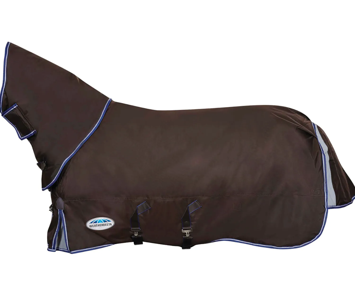 Best WEATHERBEETA ® ComFiTec™ Ultra Cozi II Detach-A-Neck Medium-Weight Turnout Blanket Charcoal/Blue/White