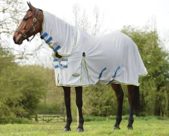 Sale WEATHERBEETA ® ComFiTec™ Zephyr Plus Mesh Combo Neck Fly Sheet Silver/Blue/Lemon
