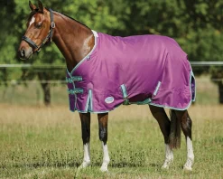 Hot WEATHERBEETA ® Pony ComFiTec™ Premier Free II Standard Neck Lite Turnout Purple/Navy/Mint