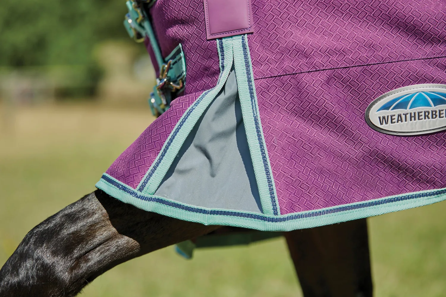 Hot WEATHERBEETA ® Pony ComFiTec™ Premier Free II Standard Neck Lite Turnout Purple/Navy/Mint