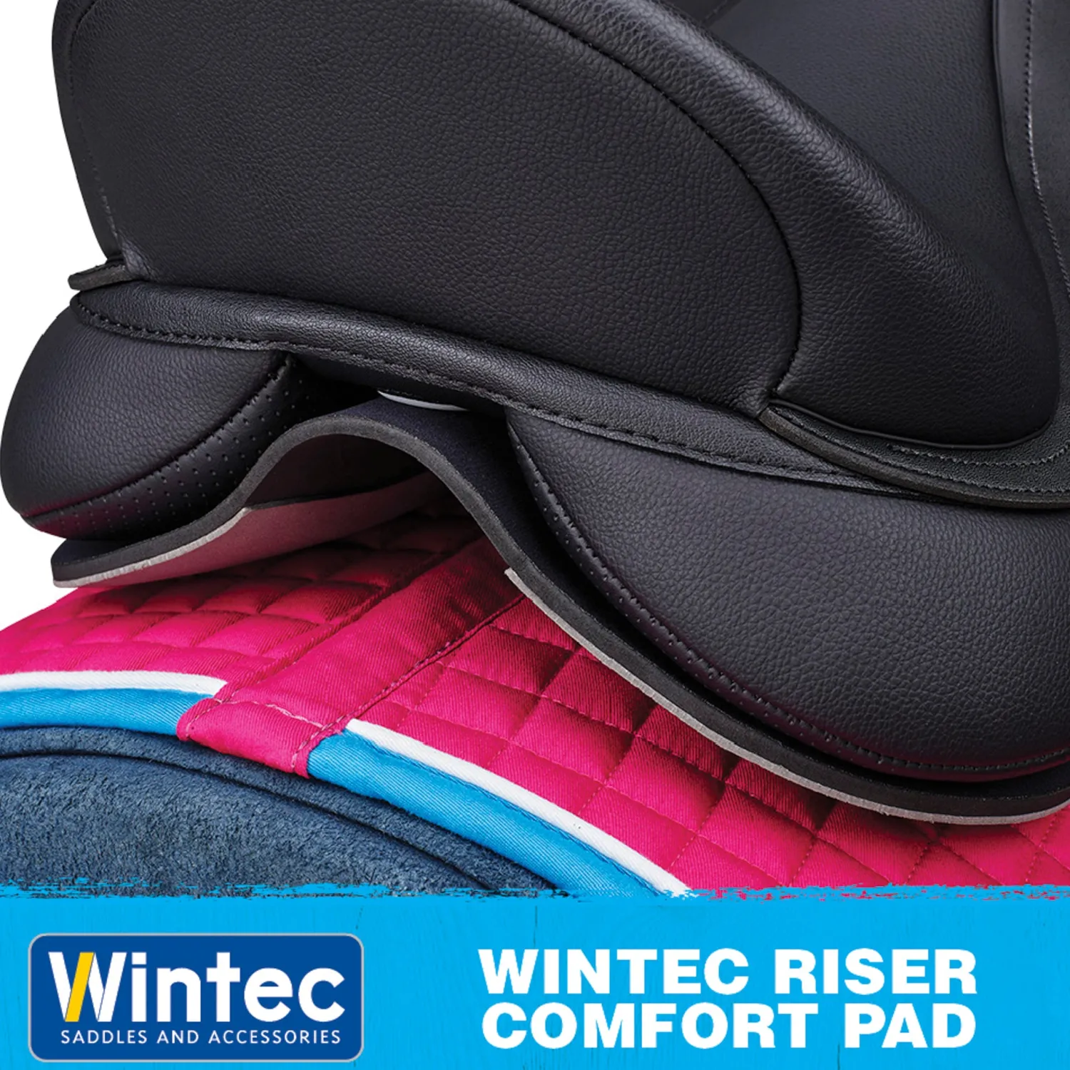 Clearance SADDLERY BRANDS INTL Wintec Riser Comfort Dressage & All Purpose Pad Black