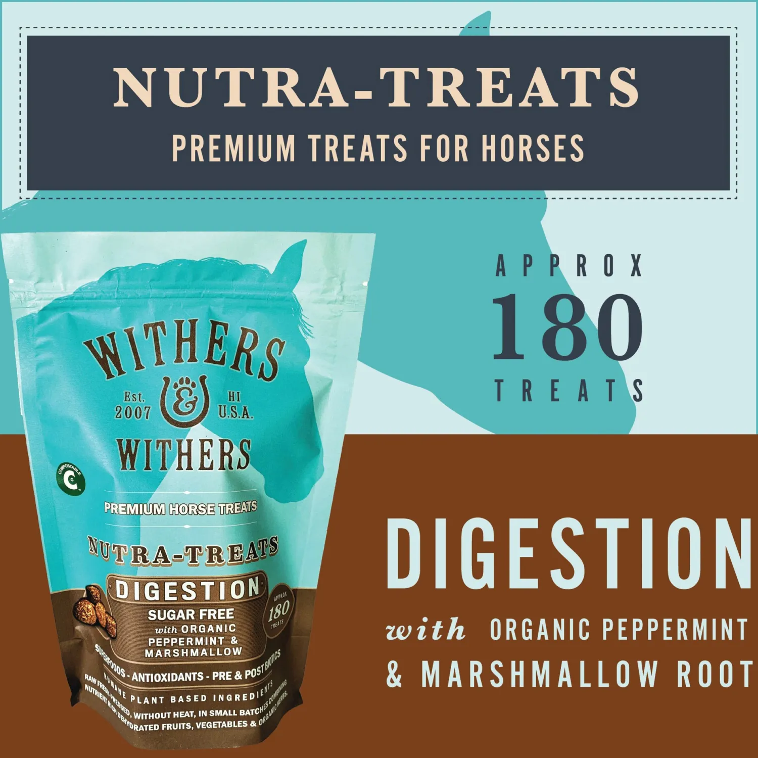 WITHERS & WITHERS Sugar-Free Peppermint/Marshmallow Nutra-Treats for Horses